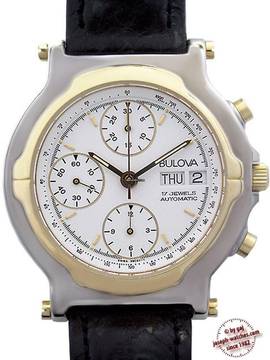  Bulova Gents 2-tone Automatic Wristwatch Chronograph with Day and Date Feature </h1> 