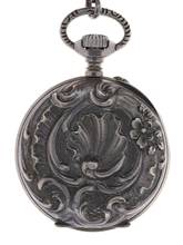 Thumbnail von Swiss Mans Pocket Watch open face Silver – Case all over decorated Silver – Cuvette </h1>