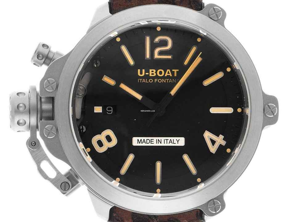  U-Boat Capsule Stahl Automatik Armband Leder Limitiert 45mm Ref.8809 Box&Pap. Full Set Neu 