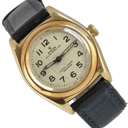  Rolex Oyster Perpetual 3131 BubbleBack Ivory radium dial yellow gold 14KT 1948's </h1> 