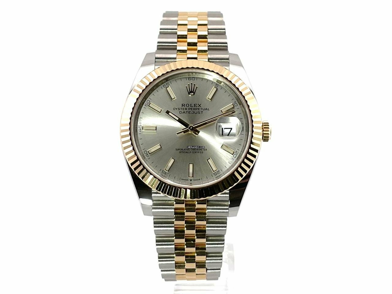  Rolex Datejust 41 Edelstahl Gelbgold 126333 Silber Index Jubile </h1> 