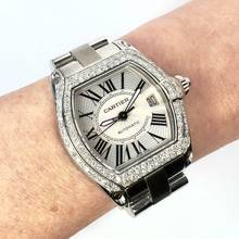Thumbnail von Cartier Roadster 2510 Automatic 38mm Steel 1.68TCW Diamond Watch </h1>