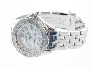 Thumbnail von Breitling Cockpit Lady B-Class / Cockpit Lady mit Perlmuttzifferblatt und Pilotband im Top Zustand </h1>