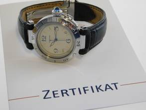 Thumbnail von Cartier Pasha Automatik 38 mm Herrenuhr mit Lederband im Top Zustand mit original Faltschließe </h1>