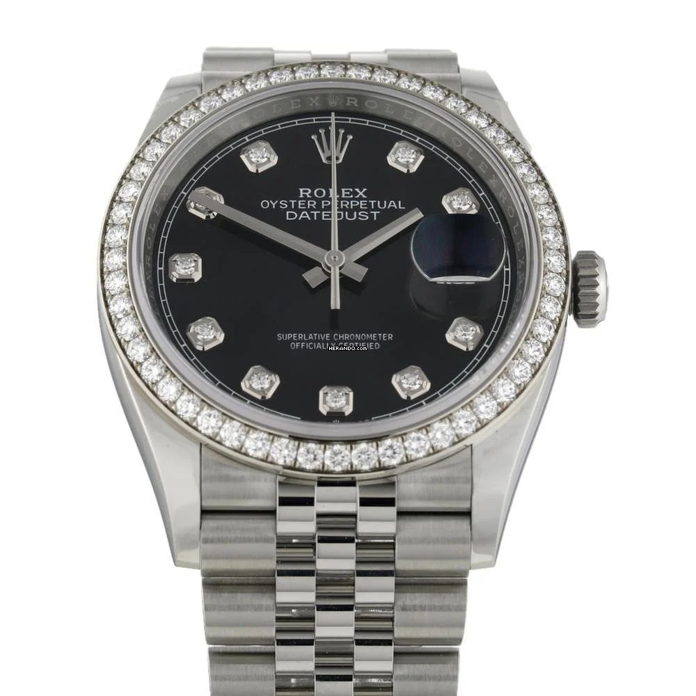 Rolex Datejust 36 Black Dial Diamond Ref.126284RBR </h1>
