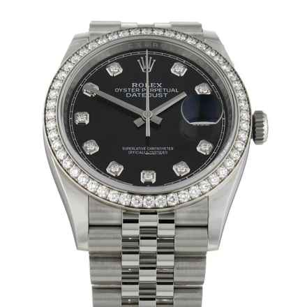  Rolex Datejust 36 Black Dial Diamond Ref.126284RBR </h1> 