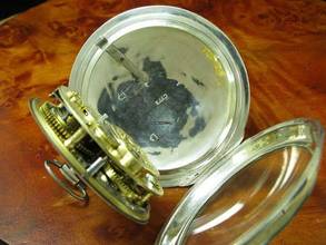 Thumbnail von Antike Adelind London Spindeltaschenuhr 925 Silber Mit Schnecke & Kette Um 1835 </h1>