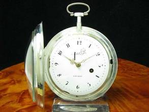 Thumbnail von Antike Adelind London Spindeltaschenuhr 925 Silber Mit Schnecke & Kette Um 1835 </h1>