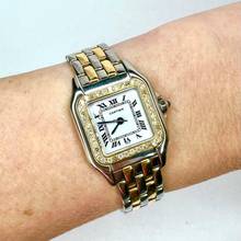 Thumbnail von Cartier Panthère Quartz 23mm 2 Row Gold 0.33TCW Diamond Watch </h1>