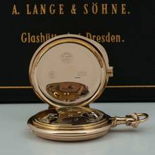 Thumbnail von A. Lange & Söhne Grosse Lange 1 18k Gold Große Schwere Louis XV Taschenuhr zertifikat Box Sternwarte Geprüft 1900 </h1>