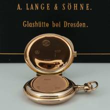 Thumbnail von A. Lange & Söhne Grosse Lange 1 18k Gold Große Schwere Louis XV Taschenuhr zertifikat Box Sternwarte Geprüft 1900 </h1>