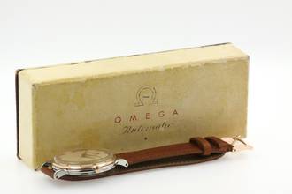 Thumbnail von Omega Automatic Jumbo Ref. 2481-1 18K Rose Gold Bezel Honeycomb Dial Tear Drop Lugs