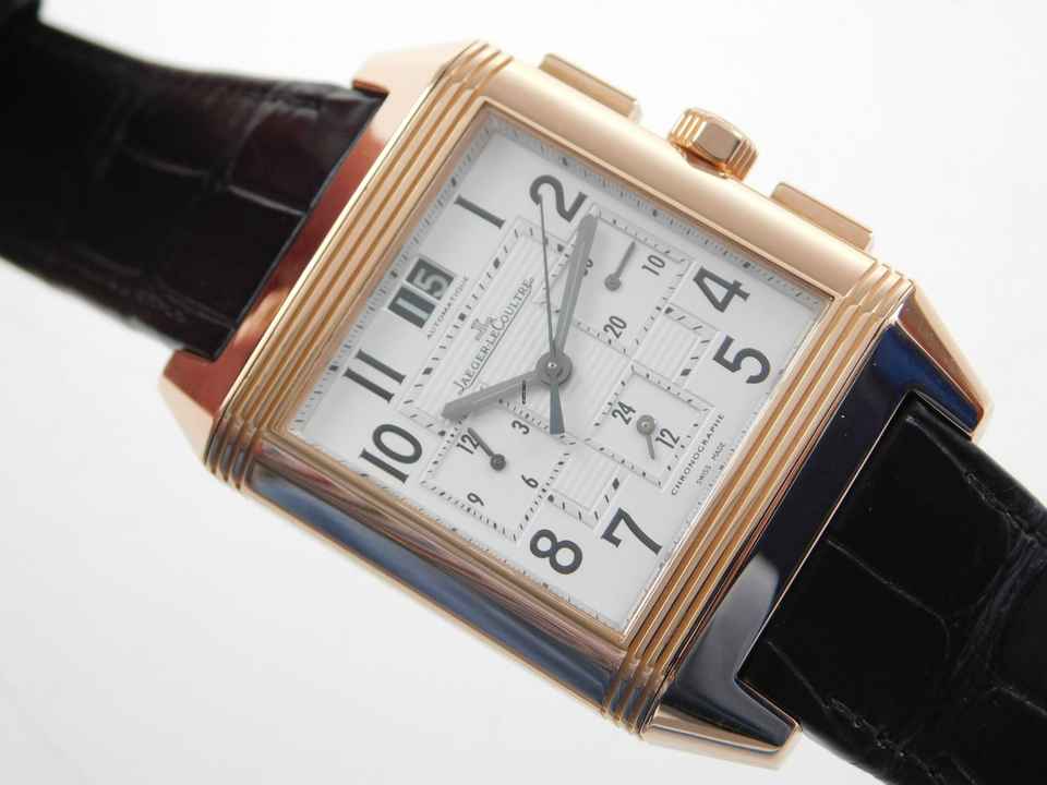  Jaeger-LeCoultre Reverso Squadra Chronograph GMT Full Set Automatik XL Roségold mit Faltschließe wie Neu </h1> 
