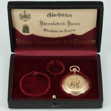 Thumbnail von Glashütter Uhrenfabrik Union Glashütte in Sachsen Louis XV Savonette 18k Gold exzellente Qualität sehr schöner Zustand 1910