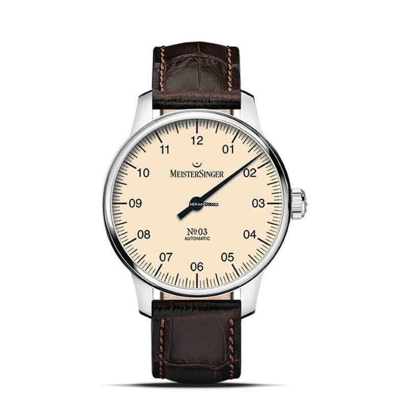  Meistersinger N° 03 No3 - 38 mm Einzeiger Herrenuhr Automatik BM9903 