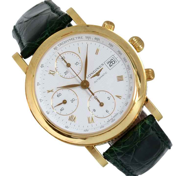  Longines Chronograph Date Ernest Francillon yellow gold 18KT Full Set NEW 2004’s </h1> 