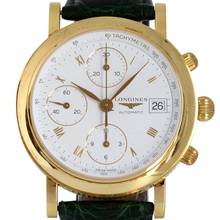 Thumbnail von Longines Chronograph Date Ernest Francillon yellow gold 18KT Full Set NEW 2004’s </h1>