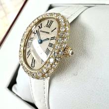 Thumbnail von Cartier Baignoire Quartz 18K Yellow Gold 23mm 3.2TCW Diamond Watch </h1>