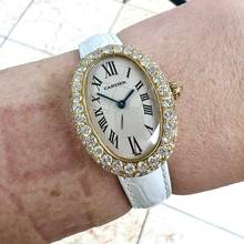 Thumbnail von Cartier Baignoire Quartz 18K Yellow Gold 23mm 3.2TCW Diamond Watch </h1>
