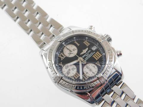  Breitling Chrono Cockpit mit allen Papieren schwarzes Zifferblatt und Pilotband  