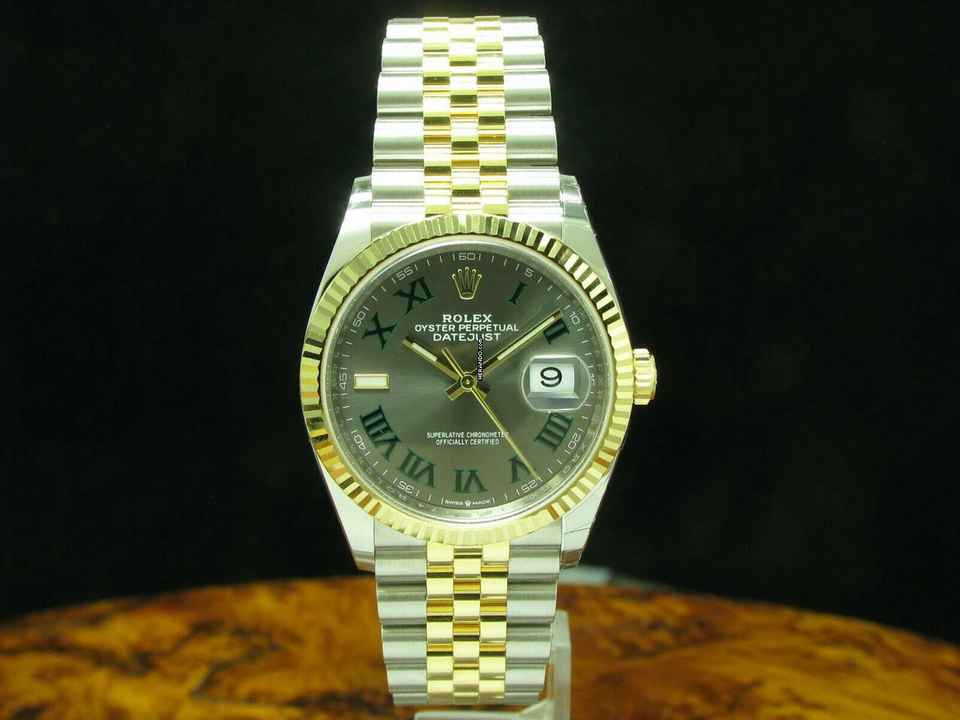  Rolex Datejust 36 18kt Gold/stahl Automatic Herrenuhr / 2021 Wimbledon / 126233 </h1> 