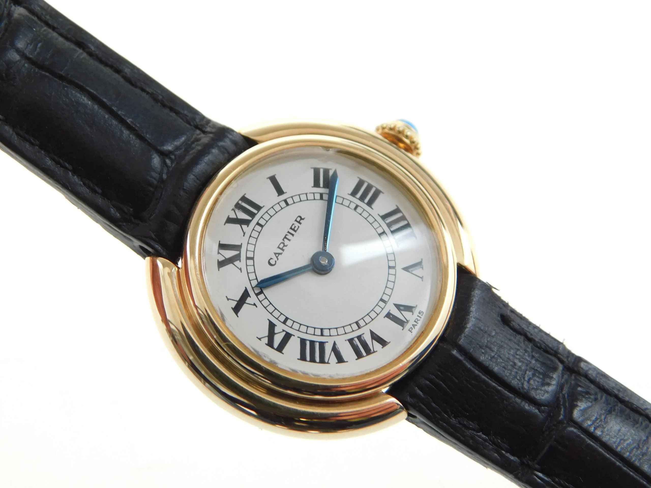 Cartier 18 Karat Gelbgold Ellipse Paris Dial Handaufzug Damenuhr 26 mm </h1>