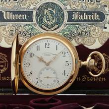 Thumbnail von A. Lange & Söhne 18k Gold 1A Gangprüfung der Sternwarte Original Box Savonette Taschenuhr 1904 Mit Zertifikat des Deutschen Uhrenmuseum in Glashütte