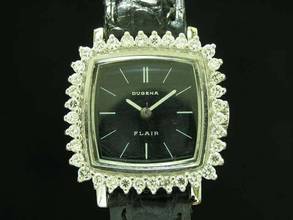 Thumbnail von Dugena Flair 14kt 585 Weißgold Handaufzug Damenuhr / Kaliber Dugena 2131 </h1>