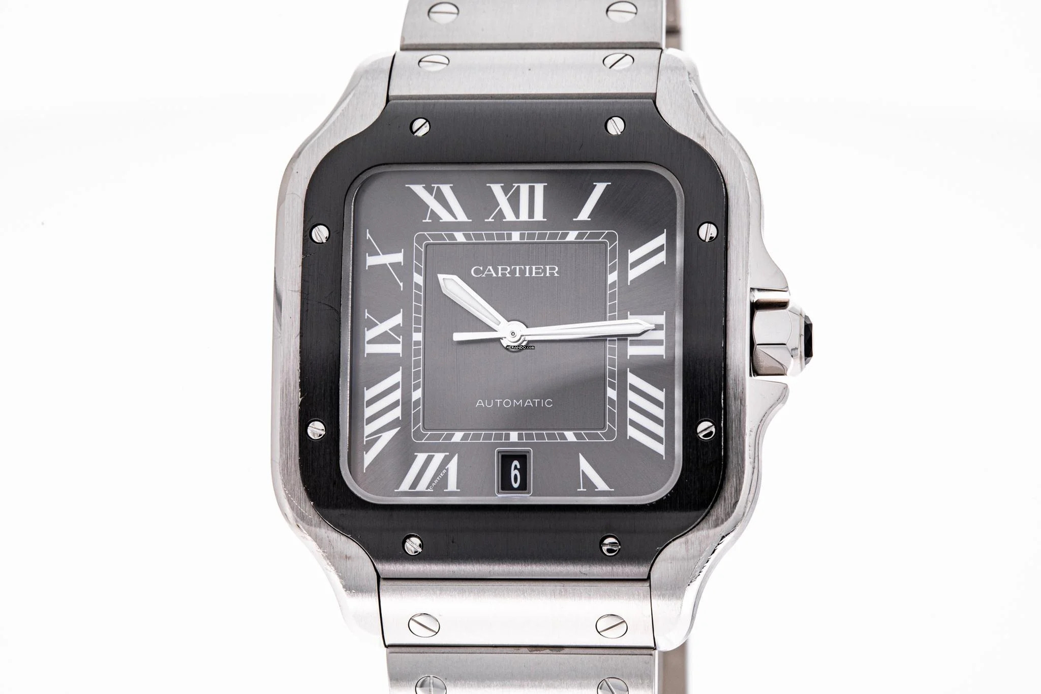  Cartier Santos 40 Grey Dial Steel WSSA0037 