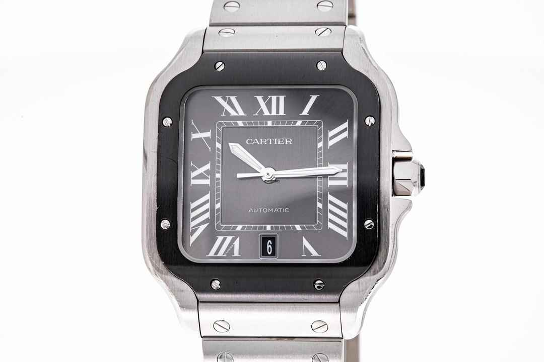 Cartier Santos 40 Grey Dial Steel WSSA0037 