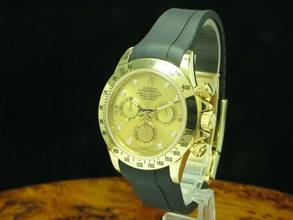 Thumbnail von Rolex Daytona 18kt Gold Herrenuhr / Diamond Dial & Kautschuk Armband / Ref 11652 </h1>