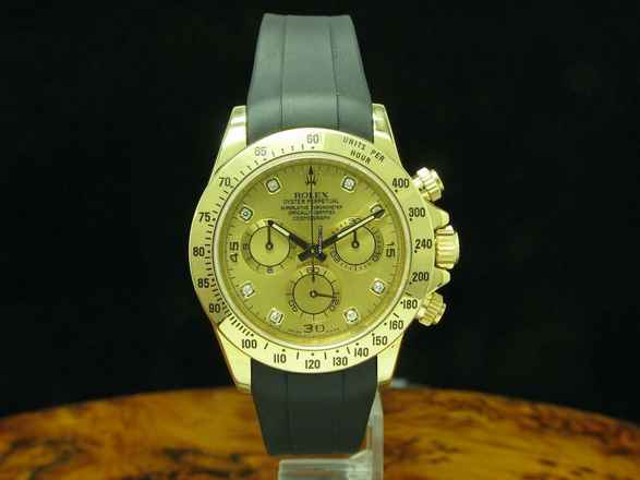  Rolex Daytona 18kt Gold Herrenuhr / Diamond Dial & Kautschuk Armband / Ref 11652 </h1> 
