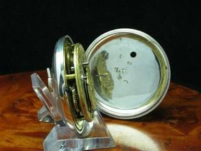 Thumbnail von James Lamb 925 Silber Open Face Spindeltaschenuhr Mit Schnecke & Kette </h1>