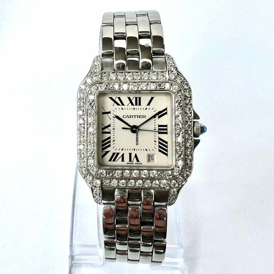 Cartier Panthère 27mm Steel 1.25TCW Diamond Watch NEW Model </h1>