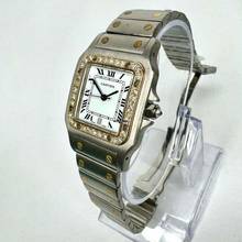 Thumbnail von Cartier Santos Galbée 29mm Quartz 2 Tone 0.85TCW Diamond Watch </h1>