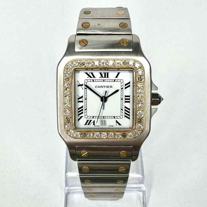  Cartier Santos Galbée 29mm Quartz 2 Tone 0.85TCW Diamond Watch </h1> 