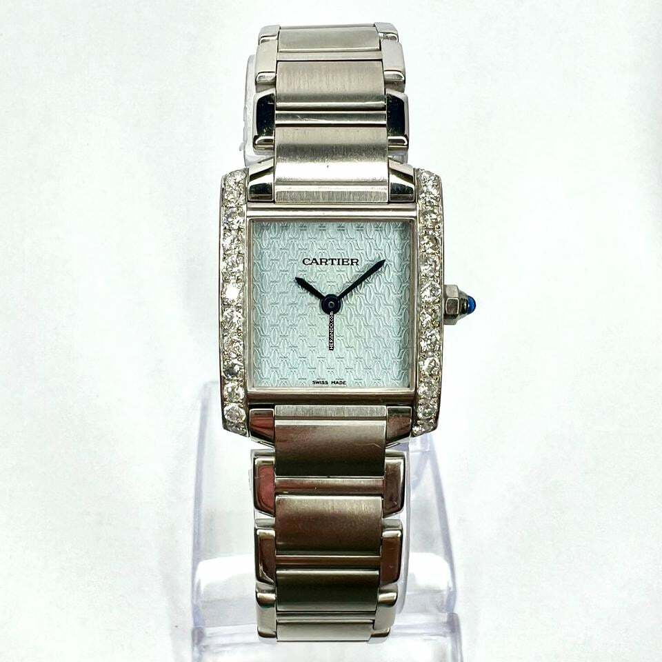 Cartier Tank Française Quartz 20mm Steel LMT EDITION Dial 0.80TCW DIAMOND Watch </h1>