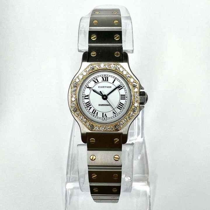  Cartier Santos OCTAGON Automatic 25mm 2 Tone 0.32TCW DIAMOND Watch  </h1> 