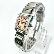 Thumbnail von Cartier Tank Française Quartz 20mm Steel 0.80TCW DIAMOND Watch </h1>