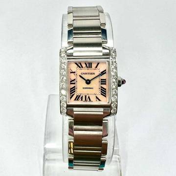 Cartier Tank Française Quartz 20mm Steel 0.80TCW DIAMOND Watch </h1>