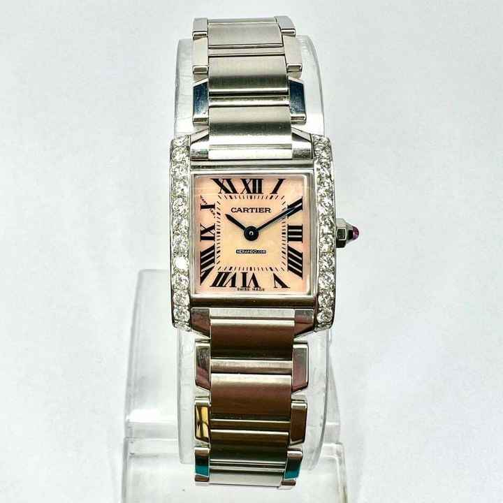  Cartier Tank Française Quartz 20mm Steel 0.80TCW DIAMOND Watch </h1> 
