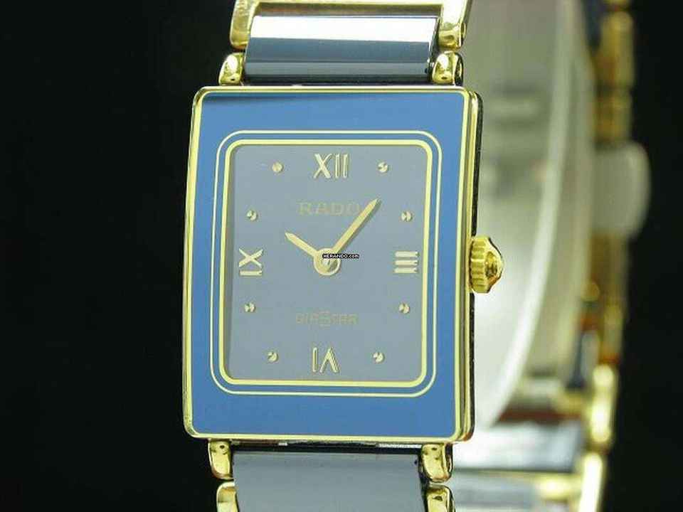  Rado Diastar Keramik / Gold Mantel Damenuhr / Ref 153.0283.3 </h1> 