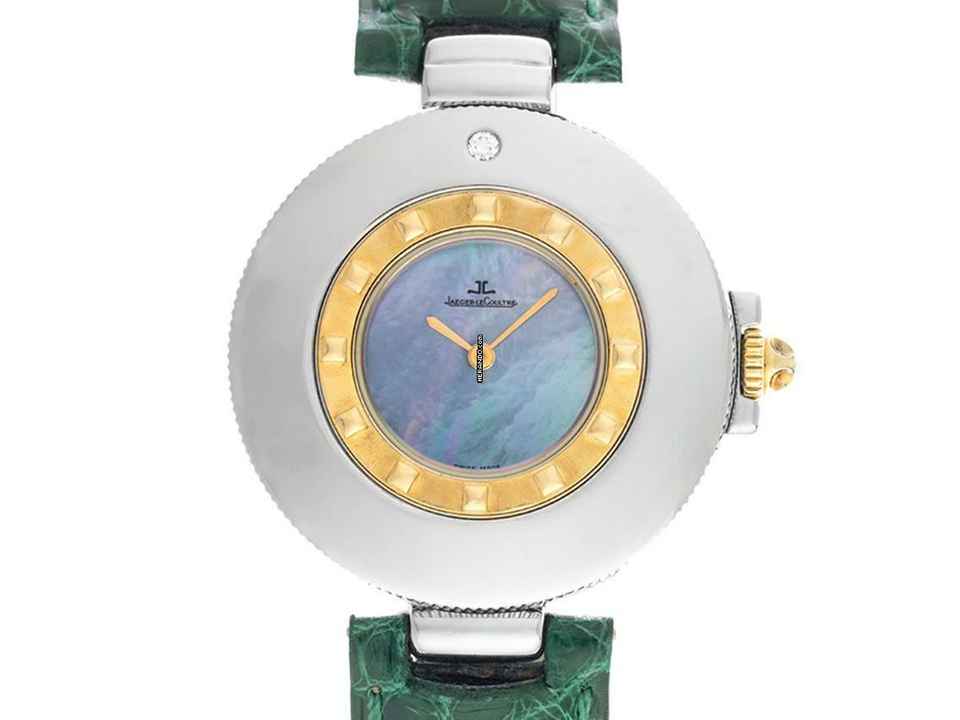  Jaeger-LeCoultre Rendez-Vous Stahl Gelbgold Diamant Perlmutt Quarz Armband Krokoleder Ref.421.5.09 2000 orig.Box wie Neu Vintage  