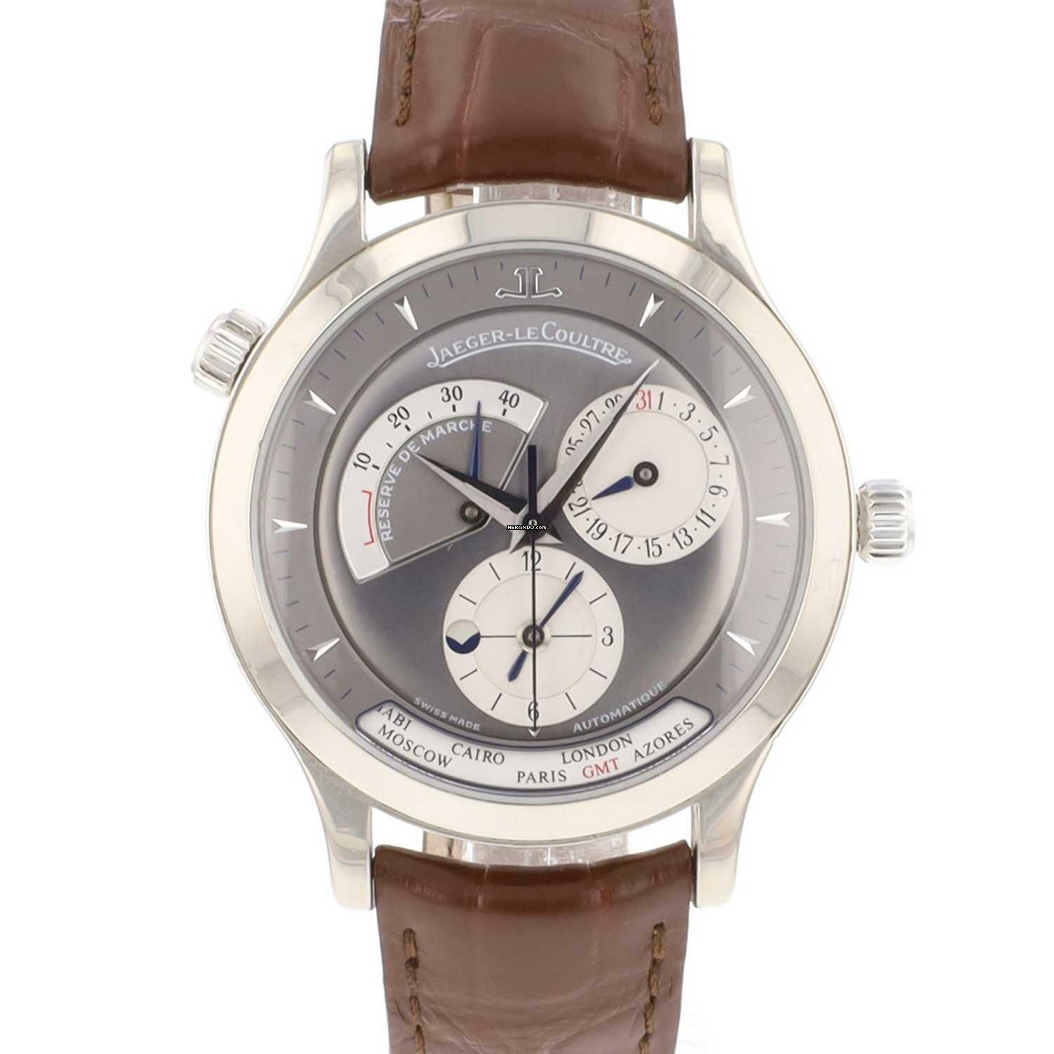 Jaeger-LeCoultre Master Geographic Control Geographic White Gold Grey Dial </h1>