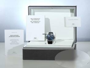 Thumbnail von IWC Portugieser Annual Calendar Jahreskalender Iw5035 2015 Edelstahl Automatik Annual Calendar Steel Blue Dial </h1>