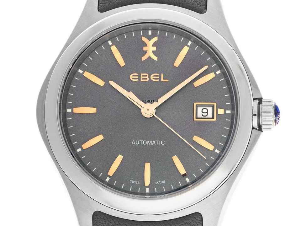  Ebel Classic Wave Stahl Automatik Armband Leder 40mm Ref.03.3.14.1041 Box&Pap. Full Set Ungetragen  