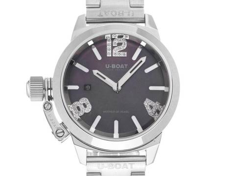 U-Boat Classico Lady Black Diamanten Perlmutt Ref.8899 Full Set Neu 