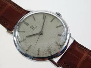 Thumbnail von Omega Herrenuhr Handaufzug 34 mm Cal 286 von 1962 Rarität Linen Dial </h1>