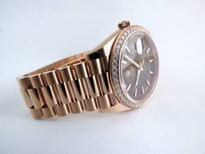 Thumbnail von Rolex Day-Date 40 Choco Dial Everrose / Diamond Bezel </h1>