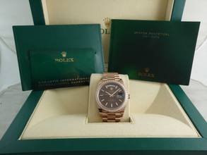 Thumbnail von Rolex Day-Date 40 Choco Dial Everrose / Diamond Bezel </h1>